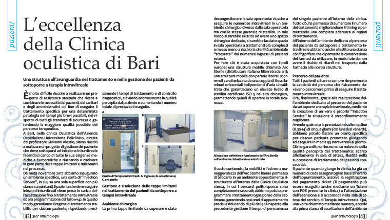 Rivista 360° Olftamologia – L’eccellenza della Clinica Oculistica di Bari